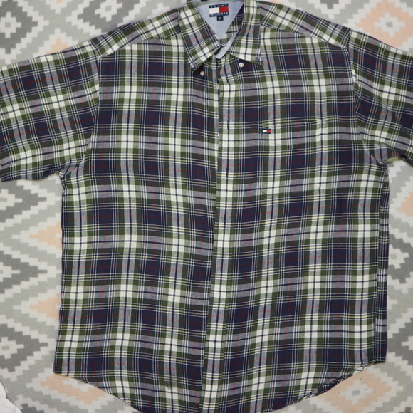 Tommy Hilfiger Other - VTG TOMMY HILFIGER Plaid Print Short Sleeve Shirt